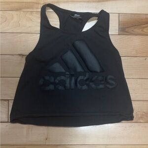 ADIDAS BLACK CROPPED TANK TOP